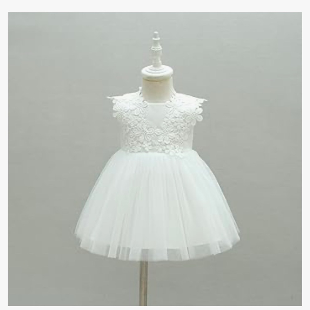 Moon Kitty Christening Baptism or Flower Girl Dress, size 12 months